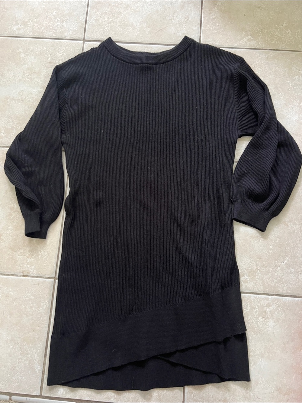 NWOT lululemon athletics Women's Black Ribbed Mini Sweater Dress - Picture 1 of 3
